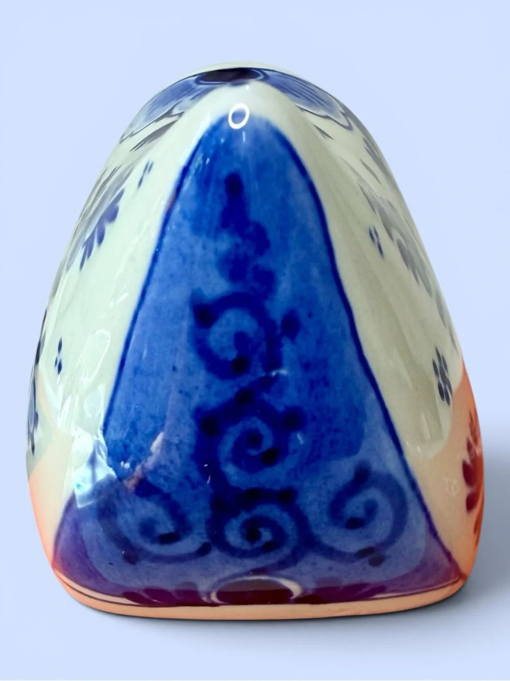 VTG Delft Blue Ceramic Clog Hand Painted Holland Dutch Shoe Original Paper Label